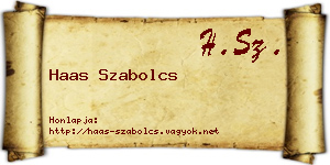 Haas Szabolcs névjegykártya